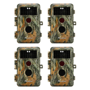 4-Pack No Glow Game & Trail Cams Deer Hunting Cameras 24MP 1296P Video Night Vision Motion Activated Time Lapse | A252